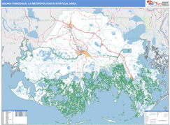Houma-Thibodaux Metro Area Digital Map Basic Style